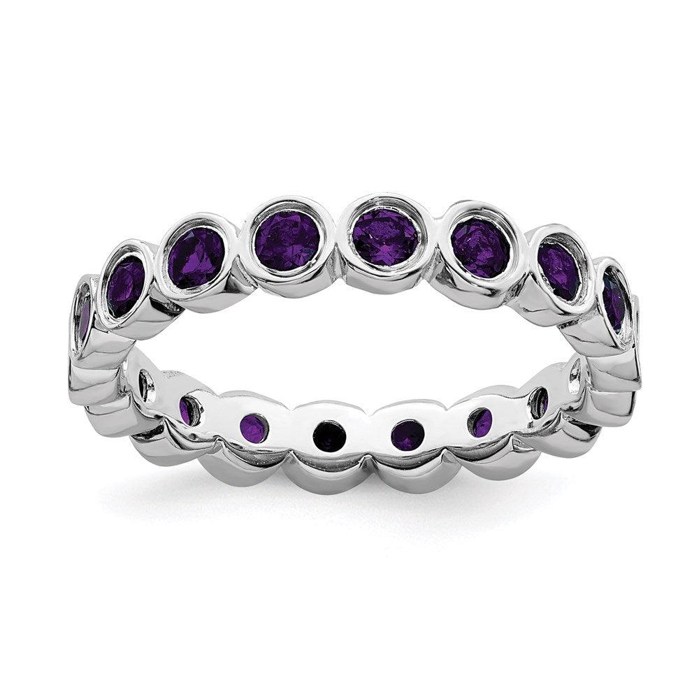 Sterling Silver Stackable Expressions Amethyst Ring
