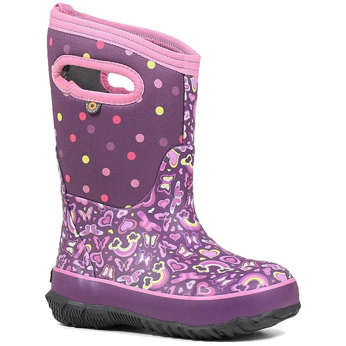 Bogs Kids Winter Boots Classic Rainbow Purple Multi Size 13 724