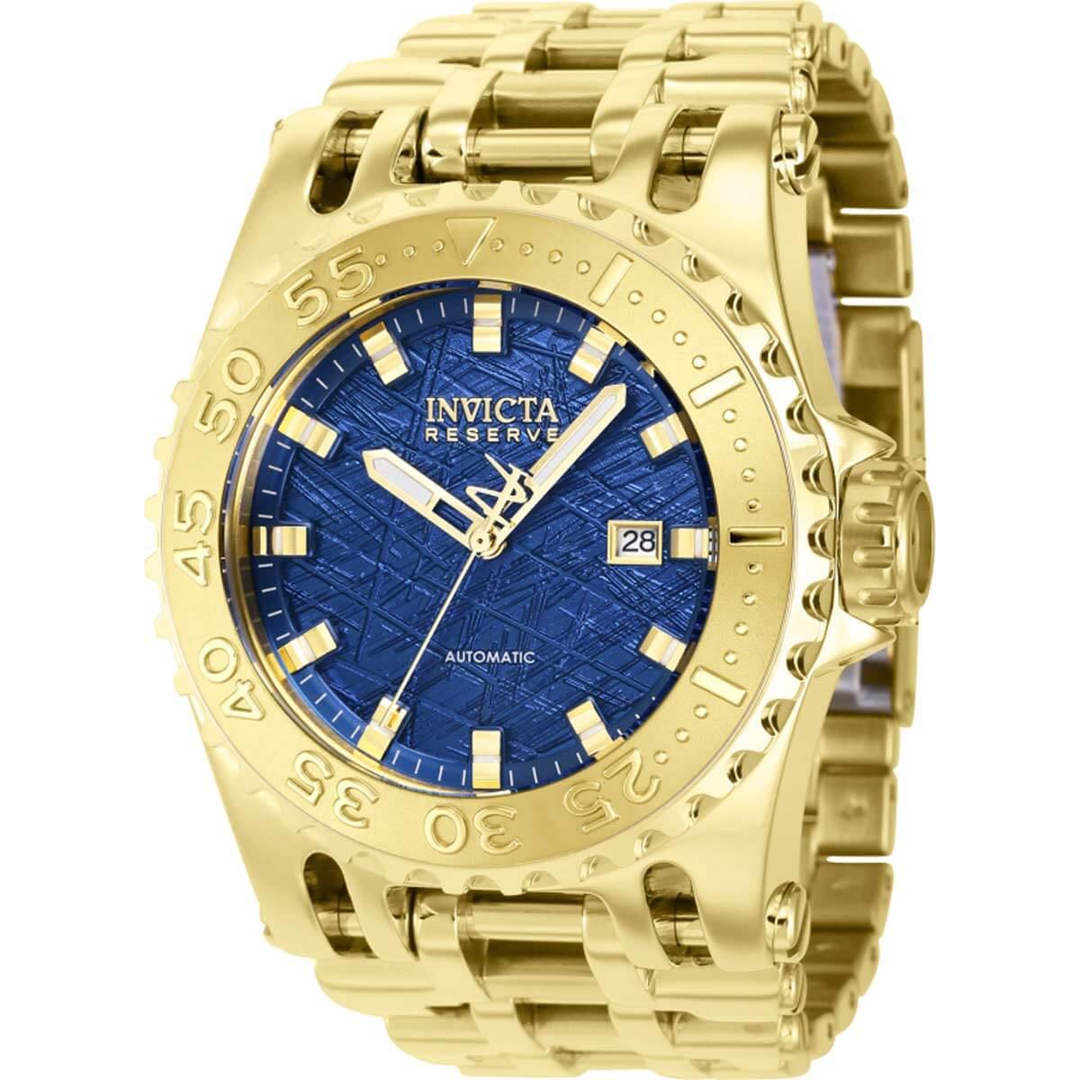 Invicta Men s Watch Reserve Chaos Power Reserve Blue Dial Yellow Bra