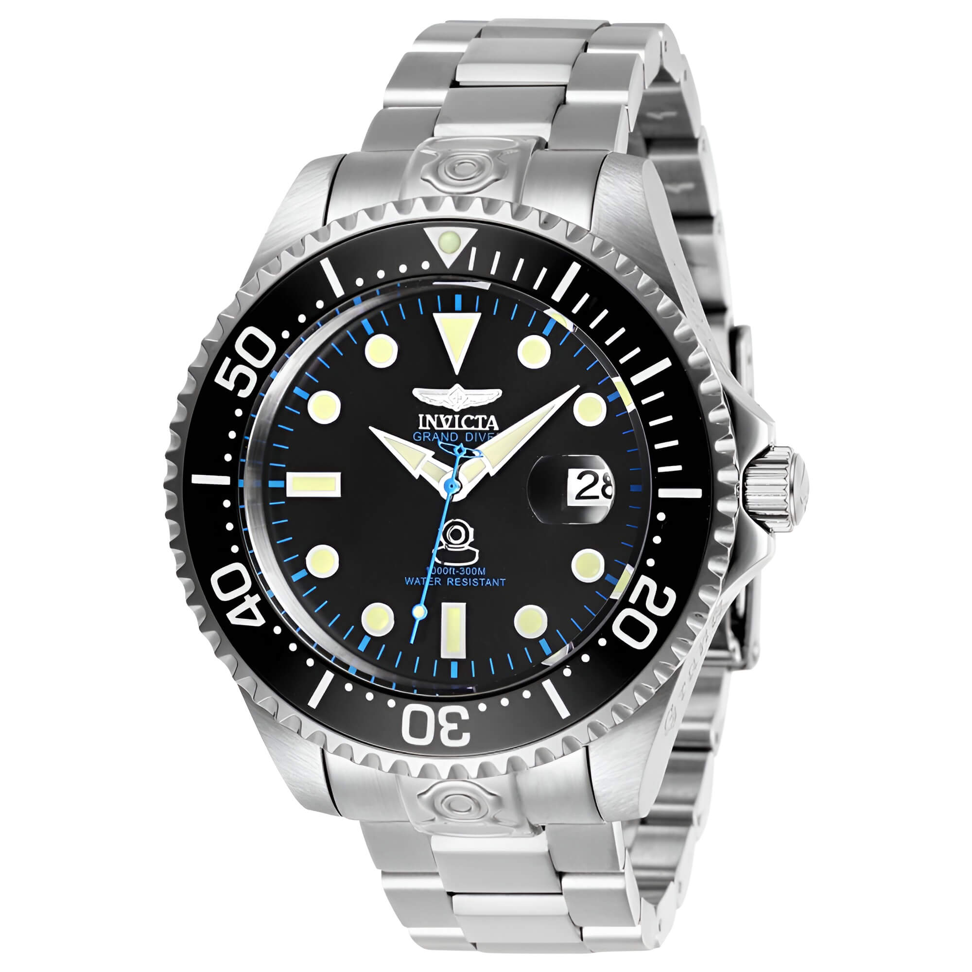 Invicta Men's Automatic Watch - Pro Diver Black Dial Silver Tone Bracelet | 27610