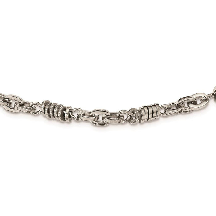 Chisel Men's Stainless Steel Polished 20 inch Barbwire Necklace