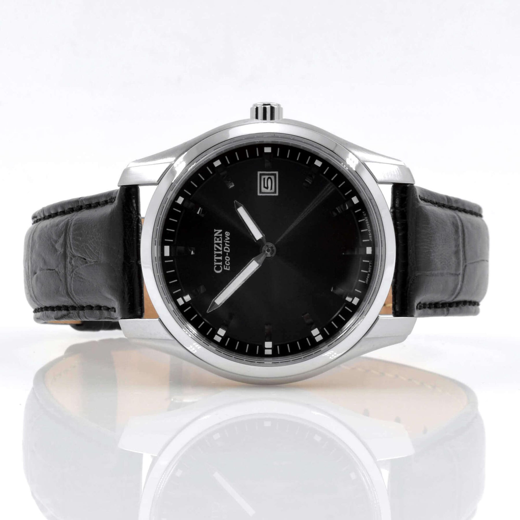 Citizen AU1040 08E Men s Eco Drive Black Dial Leather Strap Watch