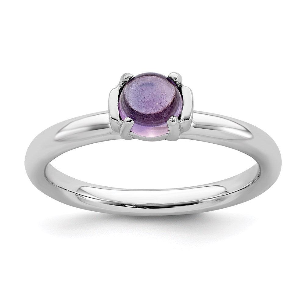 Sterling Silver Stackable Expressions Polished Amethyst Ring