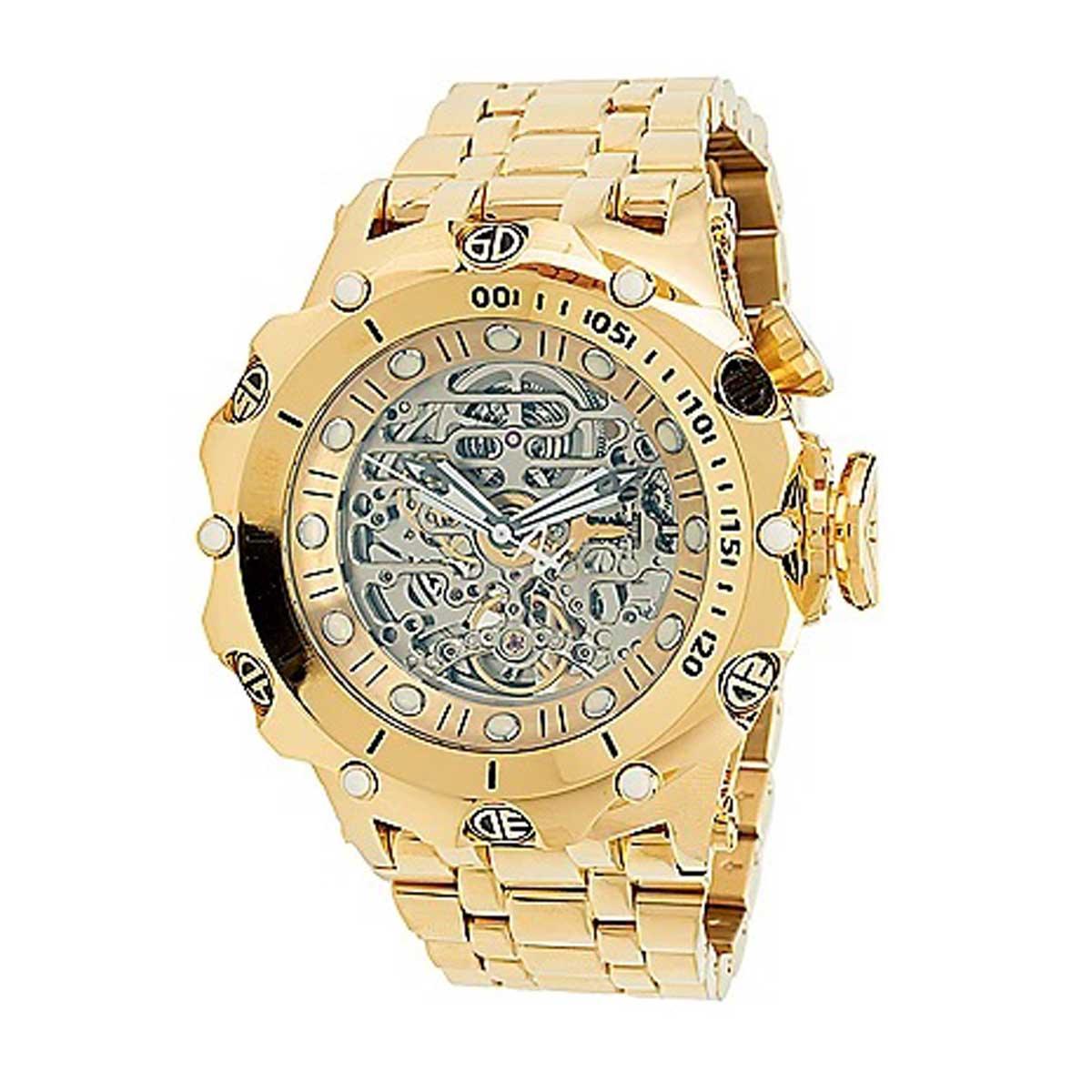 Invicta - Reserve - Automatic - Gold Plated case & Bracelet outlet mens watch